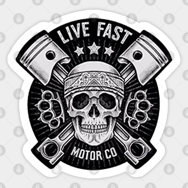 Motor Head - Live Fast Sticker by  The best hard hat stickers 